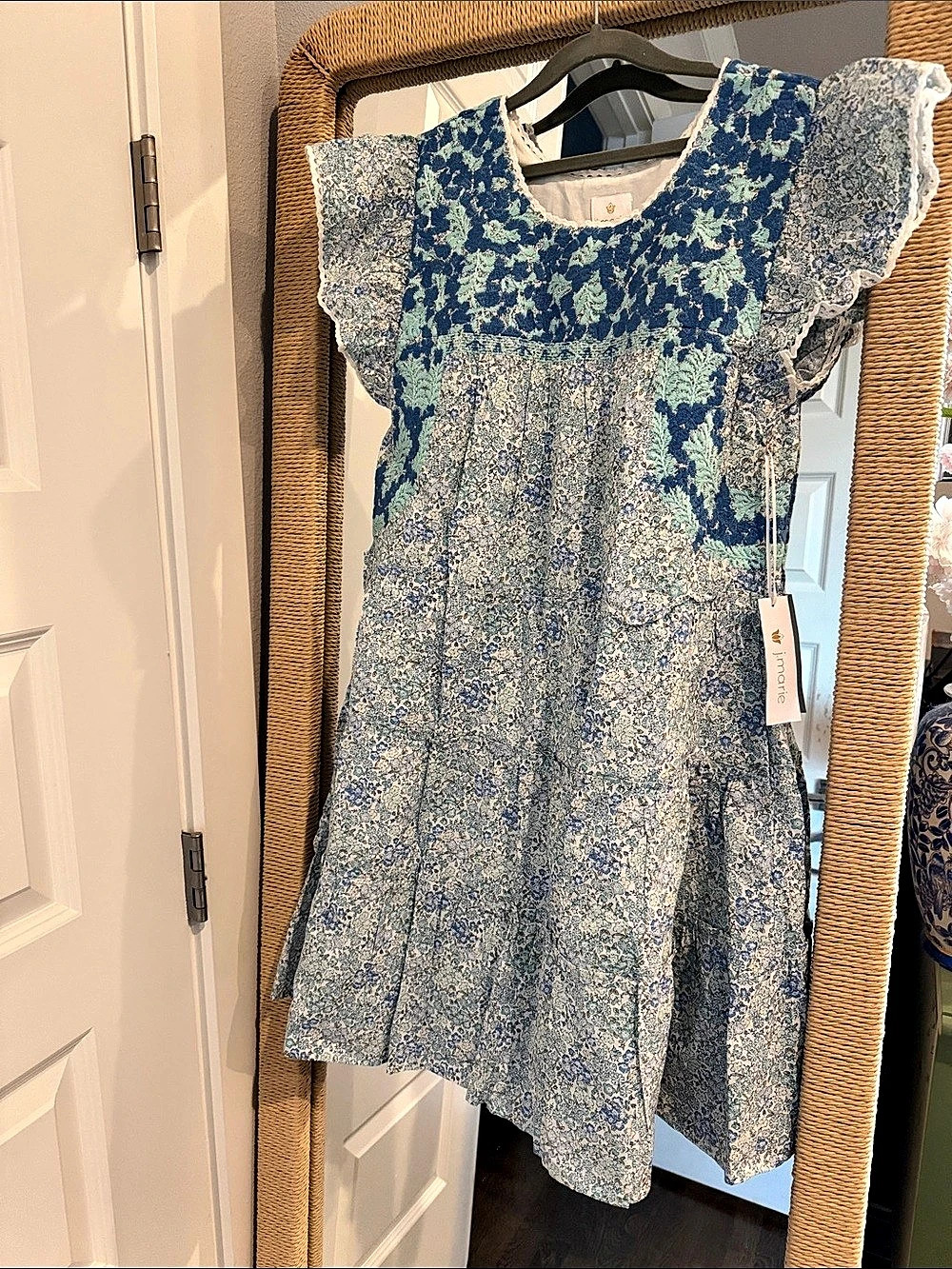 j.marie women’s Floral Dress Blue & White Size XS NWT